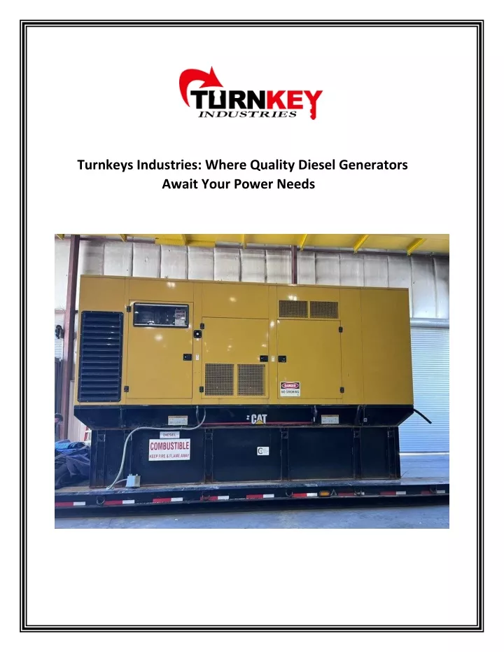 turnkeys industries where quality diesel