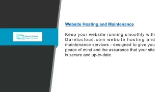 Website Hosting And Maintenance | Daretocloud.com