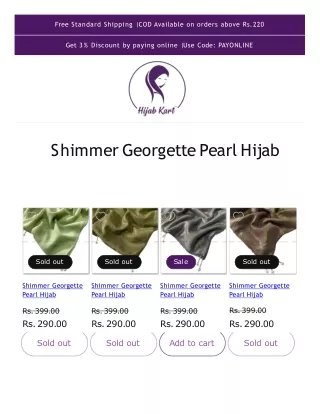 Shimmer Georgette Pearl Hijab – Hijab Kart.