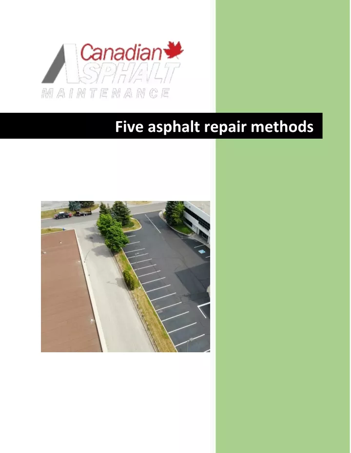 five asphalt repair methods