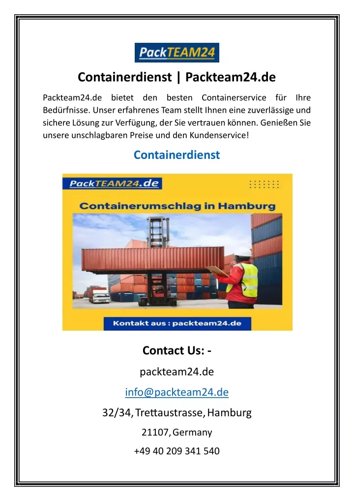 containerdienst packteam24 de