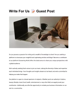 Write For Us