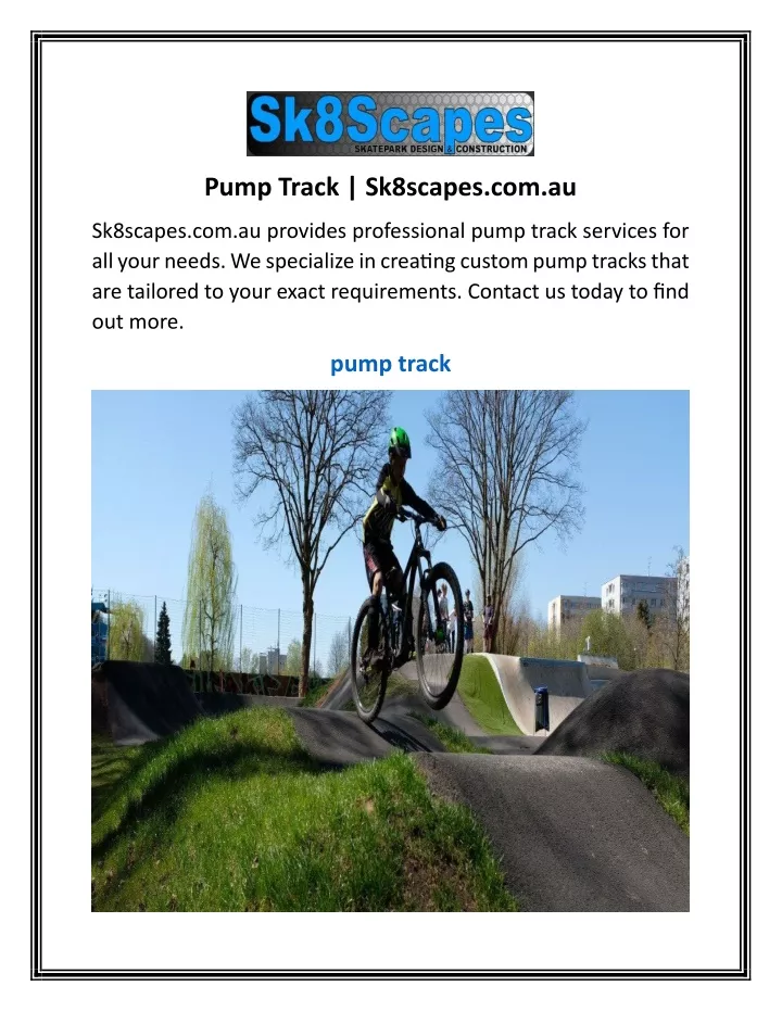 pump track sk8scapes com au