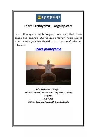 Learn Pranayama | Yogalap.com