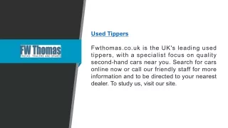 Used Tippers | Fwthomas.co.uk