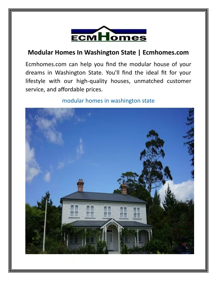 modular homes in washington state ecmhomes com