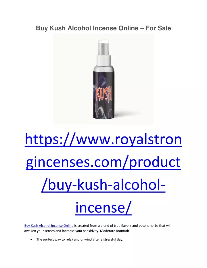 buy kush alcohol incense online for sale