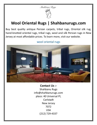 Wool Oriental Rugs Shahbanurugs