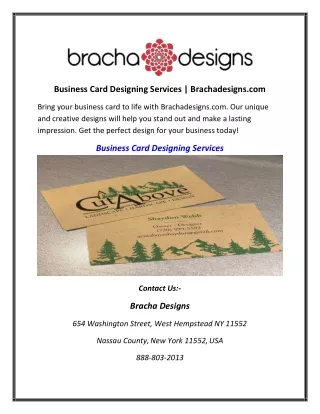 Business Card Designing Services | Brachadesigns.com