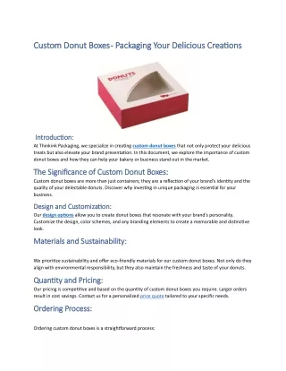Thinkink Packaging Brings the Best Custom Donut Boxes for Your Brand