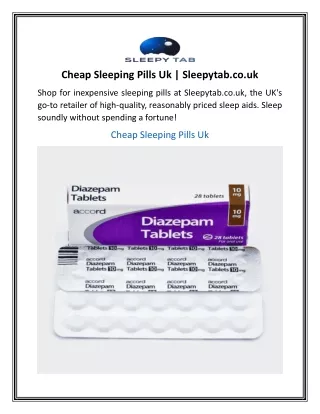 Cheap Sleeping Pills Uk  Sleepytab.co.uk