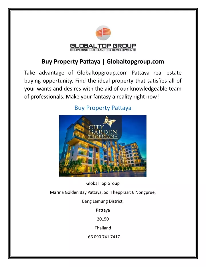 buy property pattaya globaltopgroup com