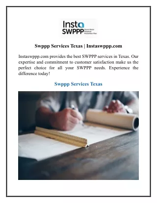 Swppp Services Texas  Instaswppp.com