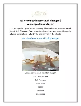 sea view beach resort koh phangan