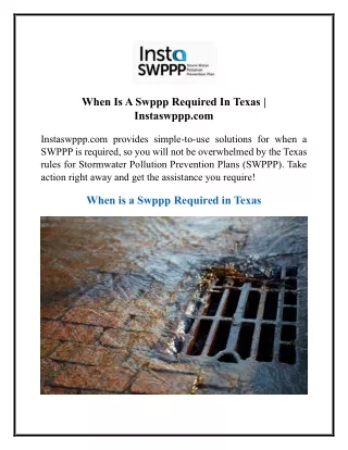 when is a swppp required in texas instaswppp com