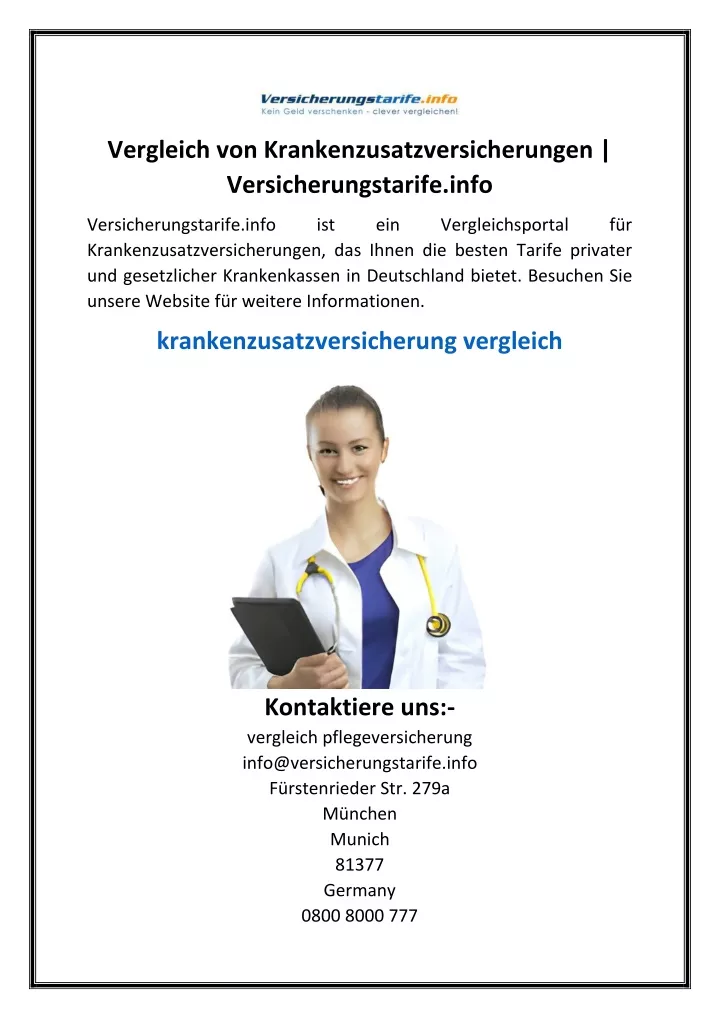 vergleich von krankenzusatzversicherungen