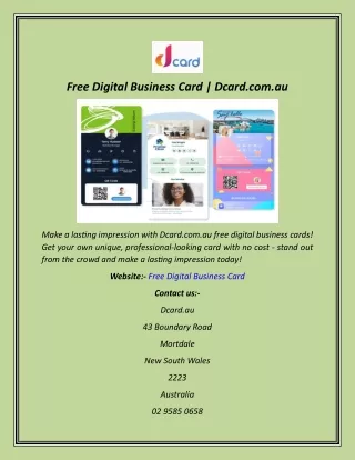Free Digital Business Card  Dcard.com