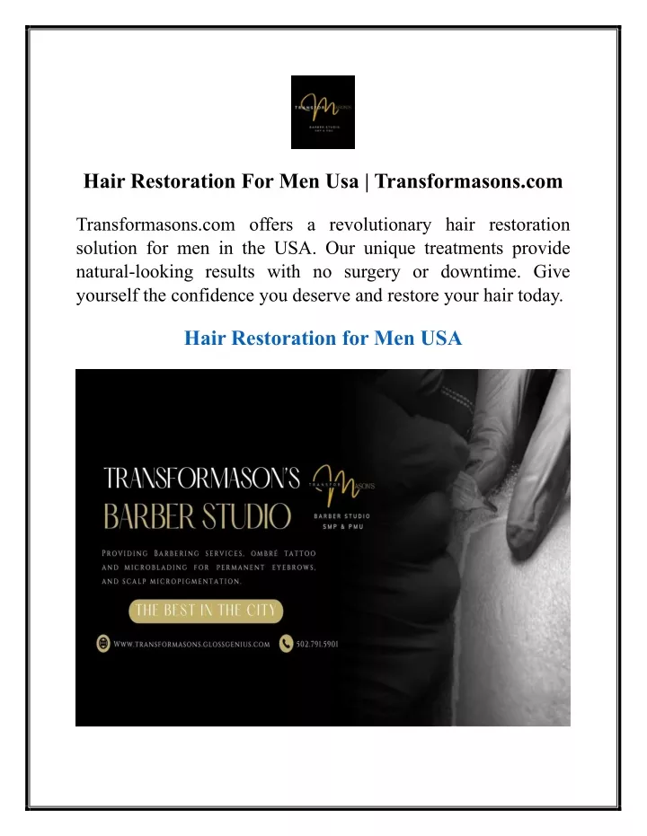 hair restoration for men usa transformasons com