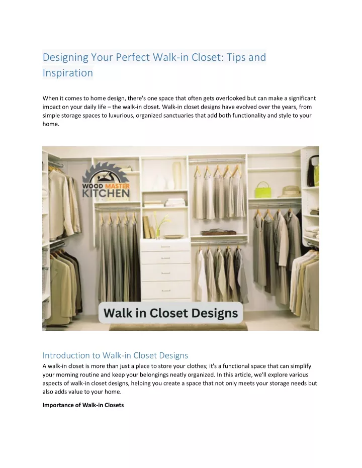 designing your perfect walk in closet tips
