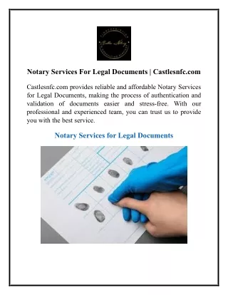 Notary Services For Legal Documents  Castlesnfc.com