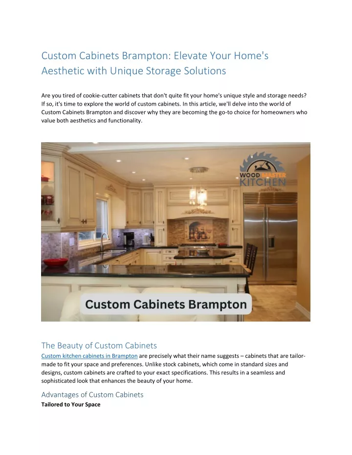 custom cabinets brampton elevate your home
