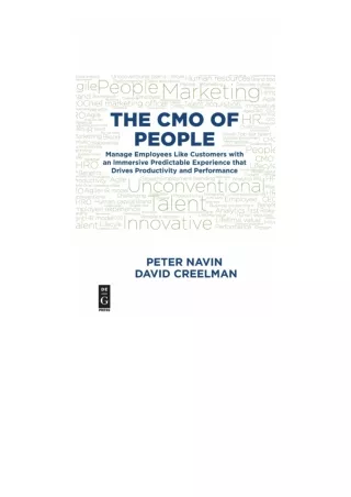 Ebook download The Cmo Of People Manage Employees Like Customers With An Immersi