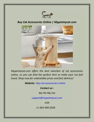Buy Cat Accessories Online  Mypetmycat