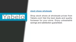 Stock Shoes Wholesale | Yabelo.com