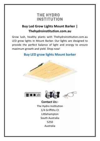 Buy Led Grow Lights Mount Barker  Thehydroinstitution.com.au