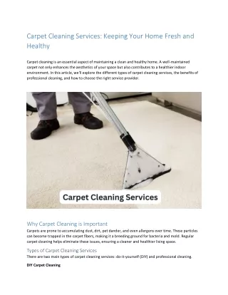 Carpet Cleaning Services