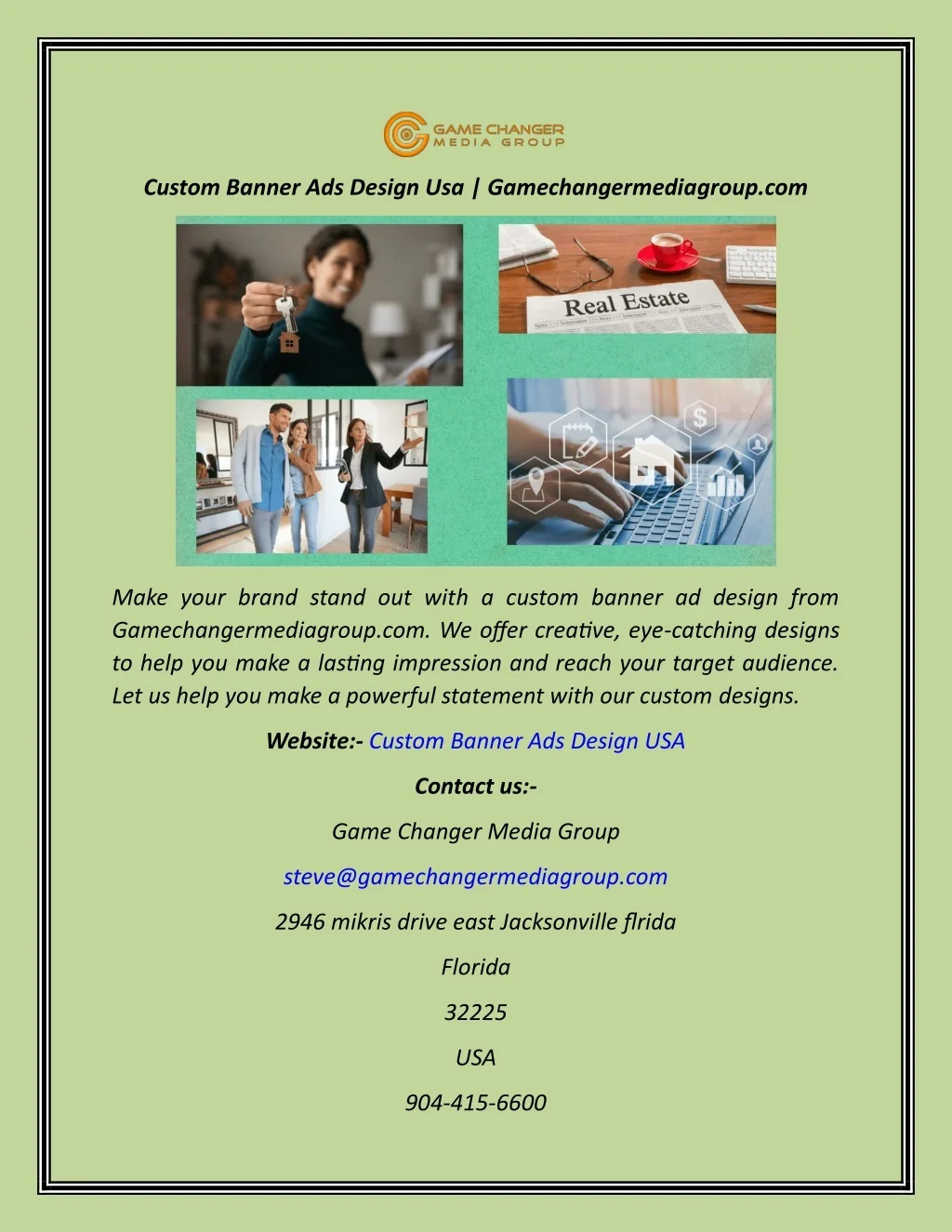 PPT - Custom Banner Ads Design Usa Gamechangermediagroup PowerPoint ...