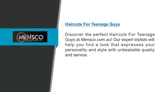 Haircuts For Teenage Guys | Mensco.com.au