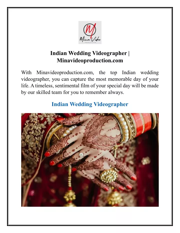 indian wedding videographer minavideoproduction