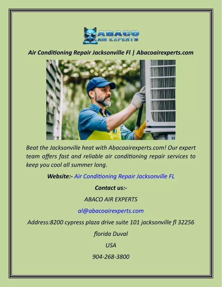 air conditioning repair jacksonville