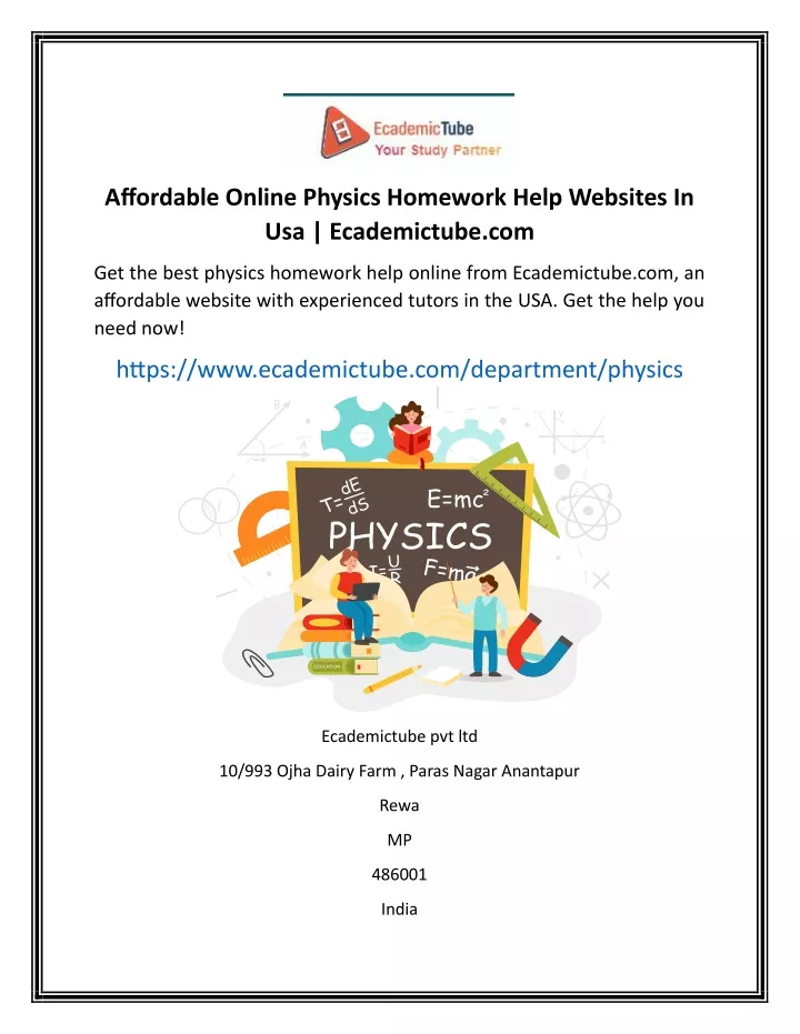 affordable online physics homework help websites