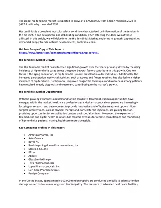 the global hip tendinitis market is expected