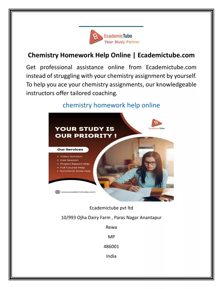 chemistry homework help online ecademictube com