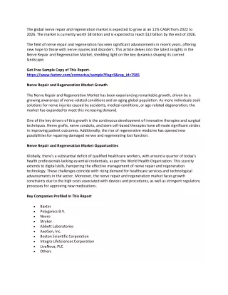 the global nerve repair and regeneration market