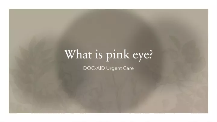 what is pink eye