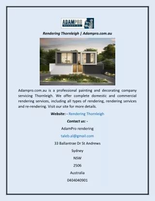 rendering thornleigh adampro com au
