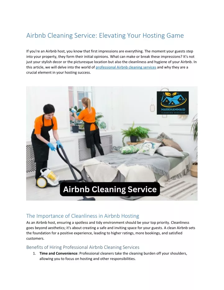 airbnb cleaning service elevating your hosting