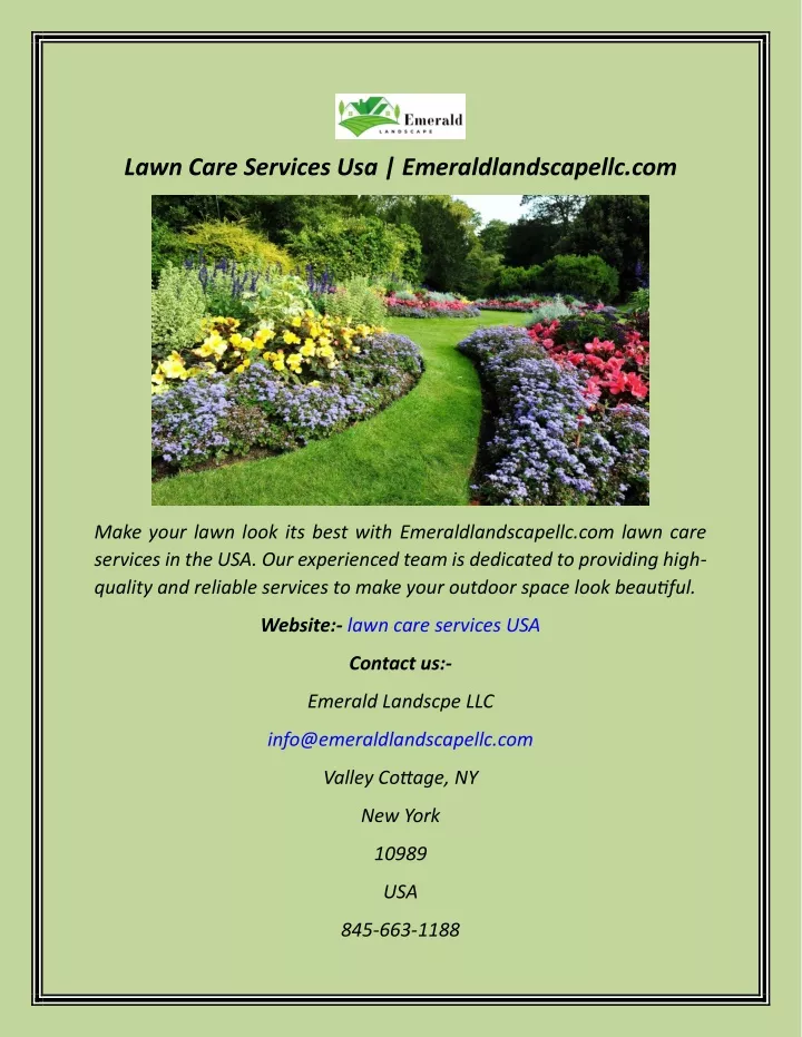 lawn care services usa emeraldlandscapellc com