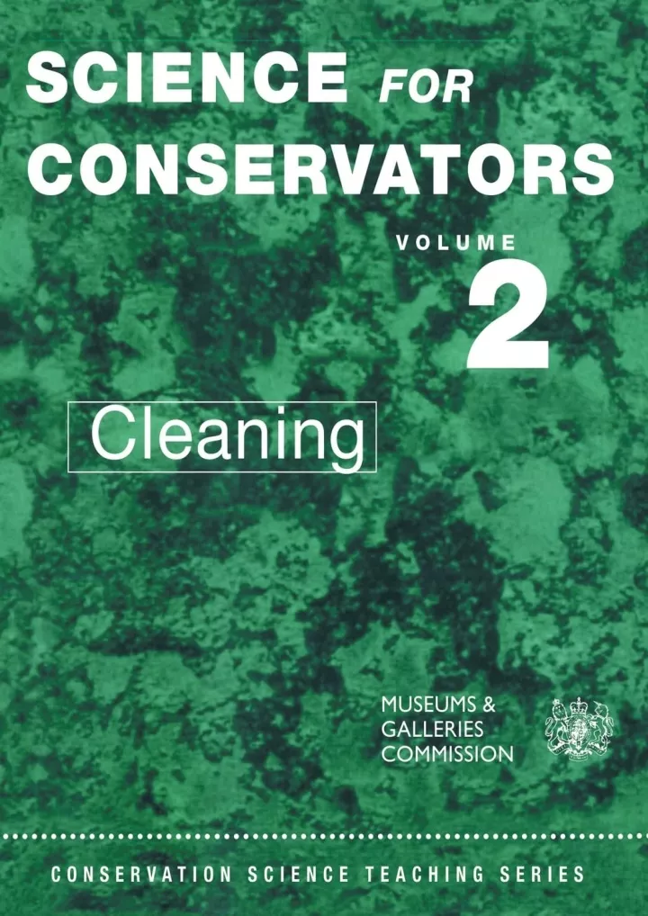 read pdf science for conservators vol 2 cleaning