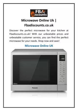 Microwave Online Uk  Fbadiscounts.co.uk