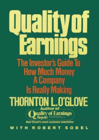 Read ebook [PDF] READ [PDF]  Quality of Earnings ebooks