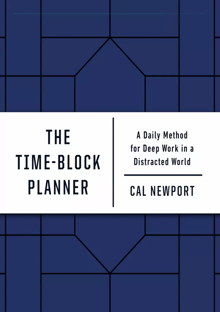 read pdf the time block planner a daily method