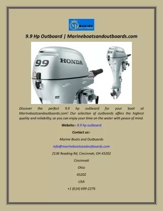 9.9 Hp Outboard  Marineboatsandoutboards