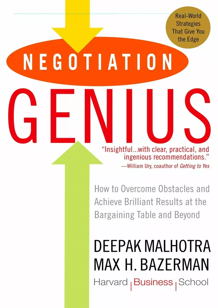 pdf download negotiation genius how to overcome