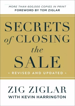 Download Book [PDF] PDF/READ/DOWNLOAD  Secrets of Closing the Sale bestseller