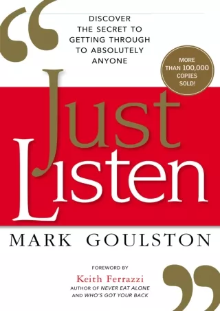 [READ DOWNLOAD] READ [PDF]  Just Listen: Discover the Secret to Getting Through